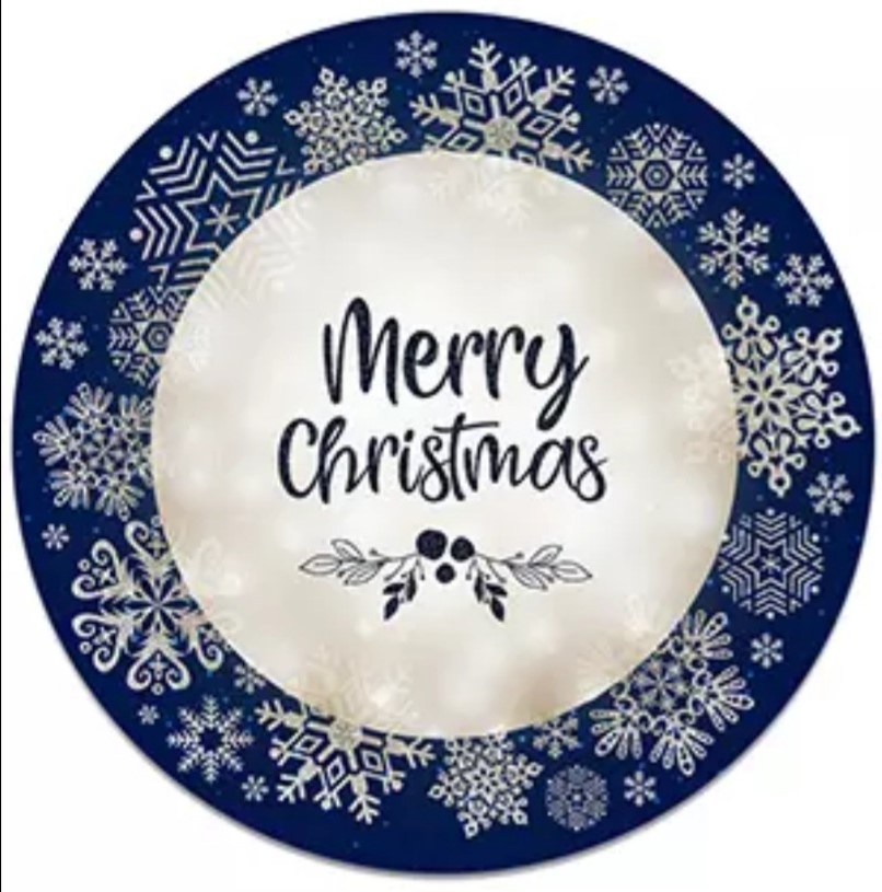 Blue Merry Xmas Circles