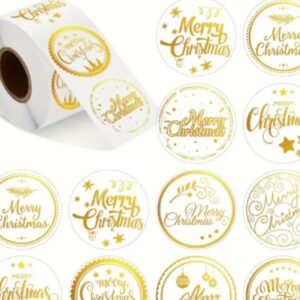 Gold Xmas stickers