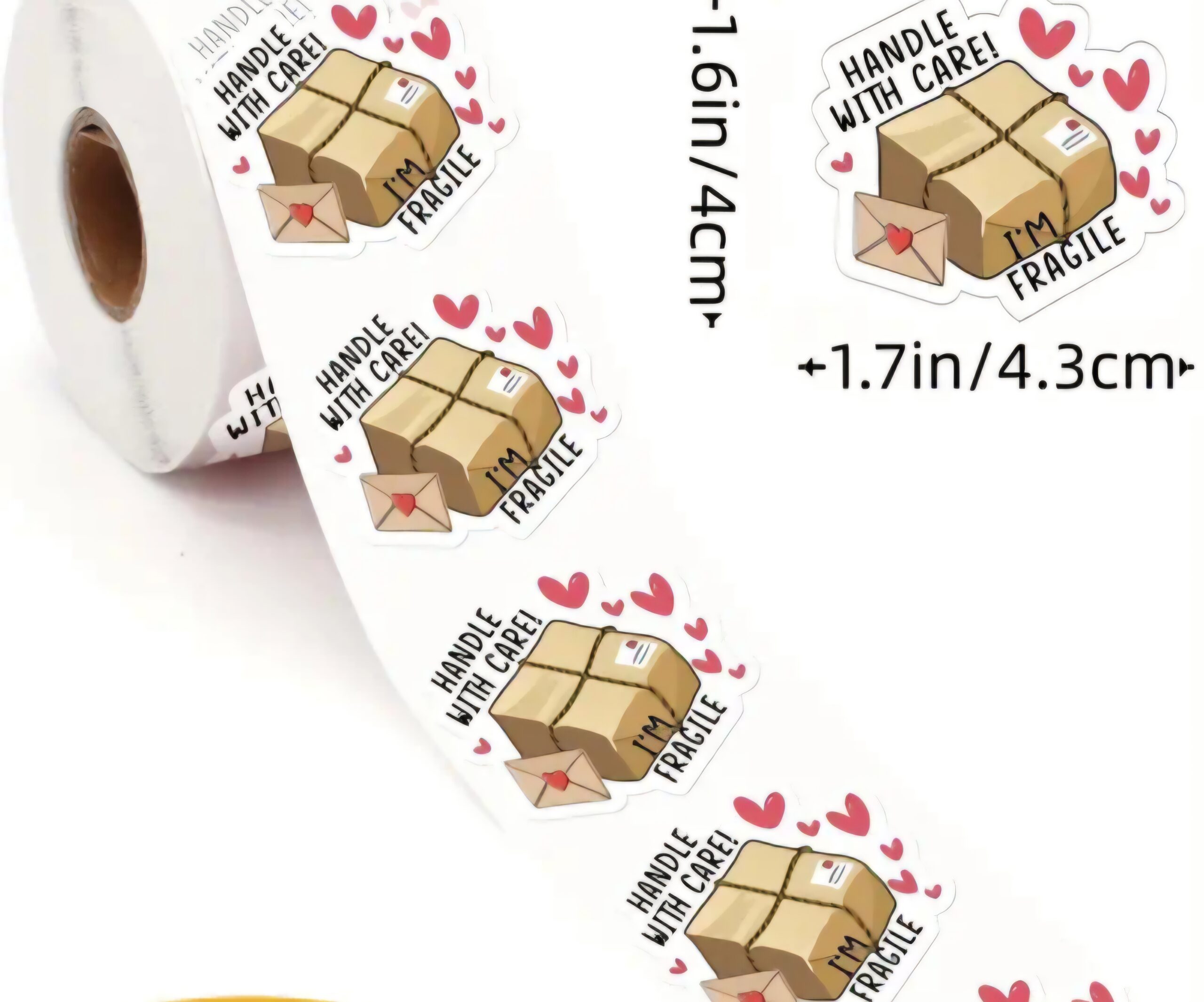 Handle with care with hearts