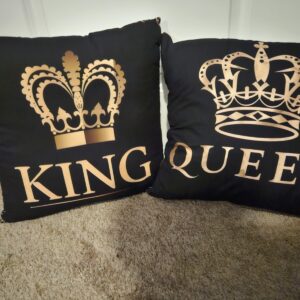 King & Queen Crown Pillow Set